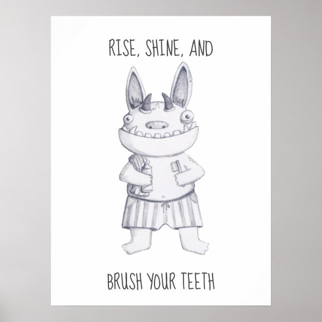 Brush Your Teeth/ Funny Personalized Poster (Front)