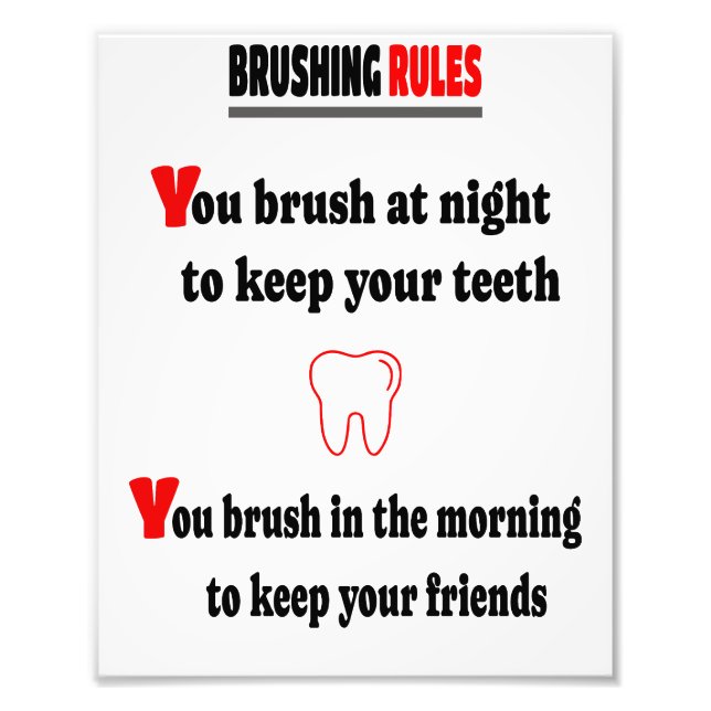 Brush your teeth photo print (Front)