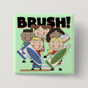 Brush Your Teeth T-shirts and Gifts 15 Cm Square Badge