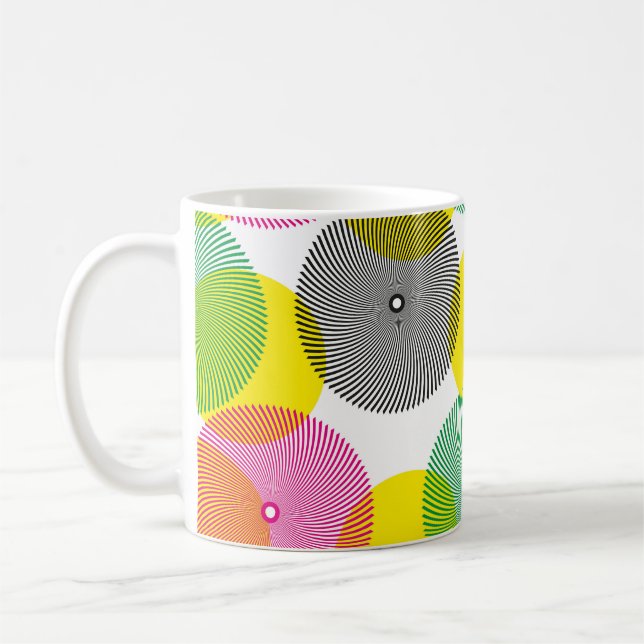 Brush Zigzags: Hand Drawn Pattern Coffee Mug (Left)