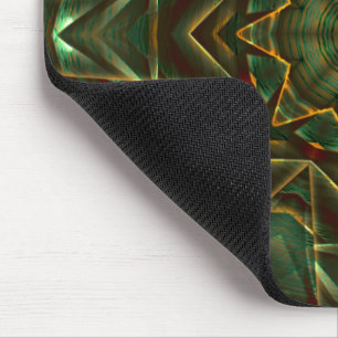 Brushed aged brownish blue kaleidoscope gear style mouse pad