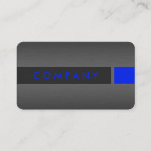 Brushed aluminium & blue standard business card