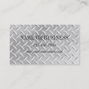 Brushed Aluminium Diamond Plate Metal Business Card