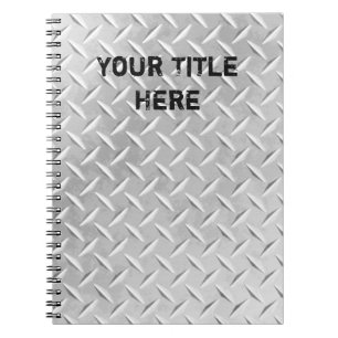 Brushed Aluminium Diamond Plate Metal Notebook