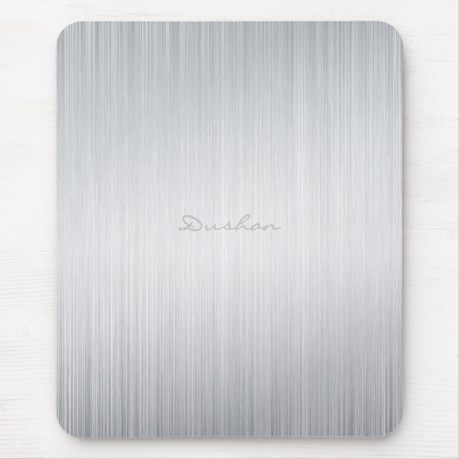Brushed Aluminium Look Mouse Pad-Custom Name Mouse Pad (Front)