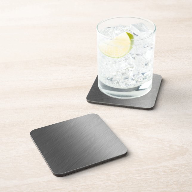 Brushed Aluminium Metal Look Coaster (Right Side)