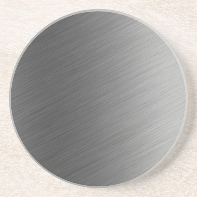 Brushed Aluminium Metal Look Coaster (Front)
