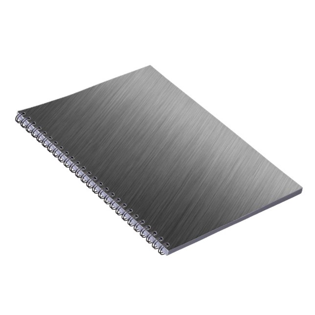 Brushed Aluminium Metal Look Notebook (Right Side)