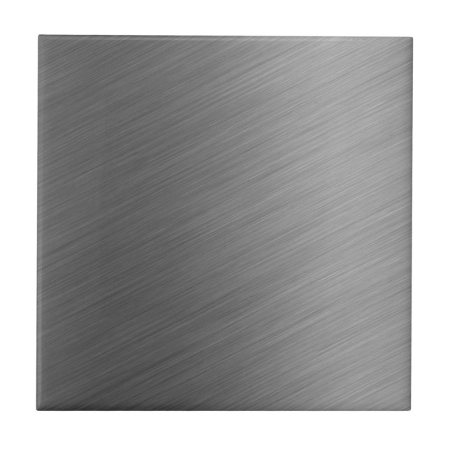 Brushed Aluminium Metal Look Tile (Front)