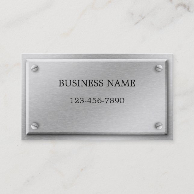 Brushed Aluminium Metal Plate Business Card (Front)