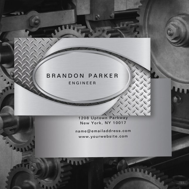 Brushed Aluminium Metallic Texture and Skidplate  Business Card (Creator Uploaded)