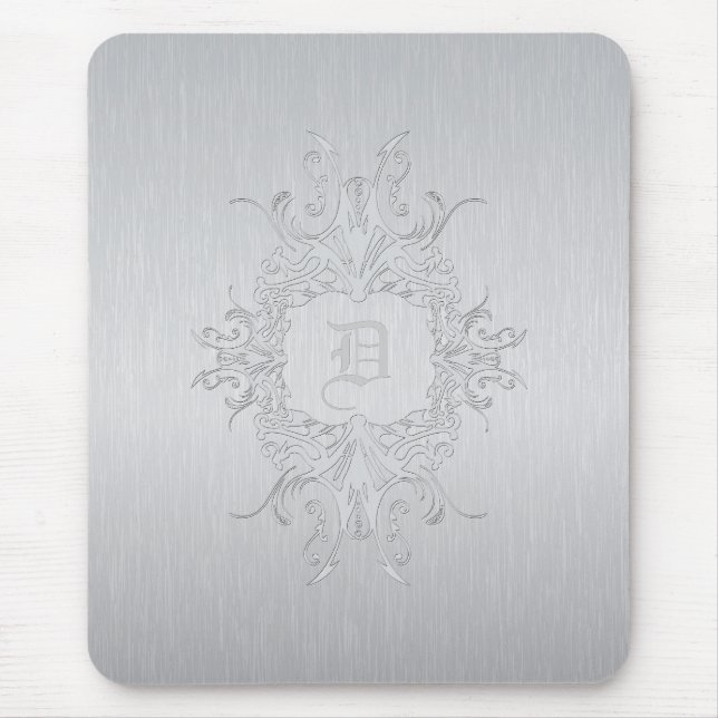 Brushed Aluminium Mouse Pad-Custom Initial Pad (Front)