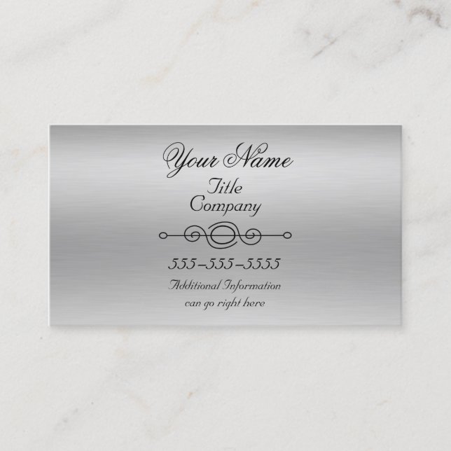 Brushed Aluminium Print Business Cards (Front)