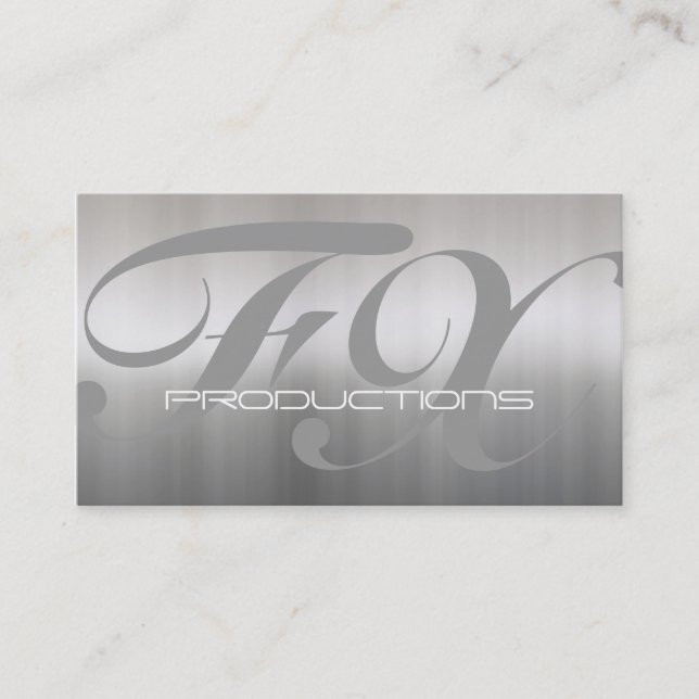 Brushed Aluminium Stainless Steel Textured Business Card (Front)
