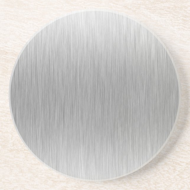 Brushed Aluminium Stainless Steel Textured Coaster (Front)