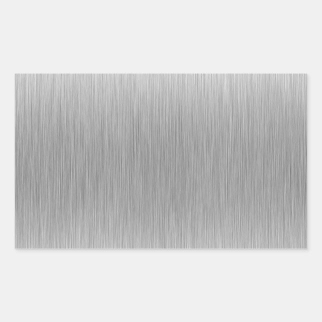 Brushed Aluminium Stainless Steel Textured Rectangular Sticker (Front)