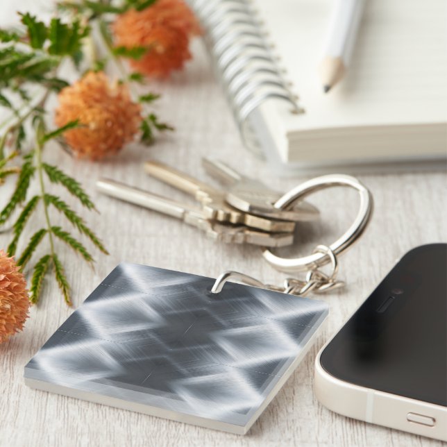 Brushed Aluminum Macro Texture Key Ring (Front Right)