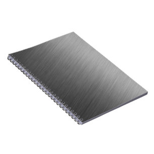 Brushed Aluminum Metal Look Notebook
