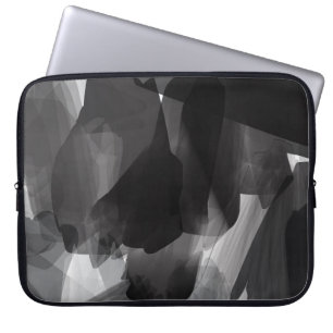 Brushed Black and white Painted Abstract Backgroun Laptop Sleeve