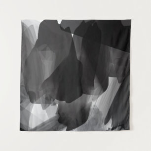 Brushed Black and white Painted Abstract Backgroun Tapestry