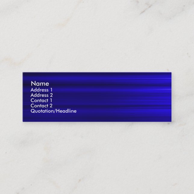Brushed Blue Mini Business Card (Front)