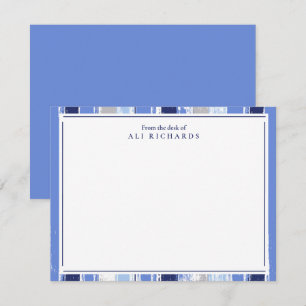 Brushed Blue Striped Shades Watercolor Design Thank You Card
