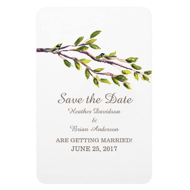Brushed Branches Save the Date Flexi Magnet (Vertical)