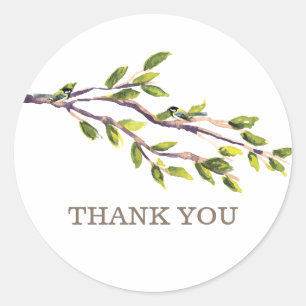 Brushed Branches Thank You Stickers