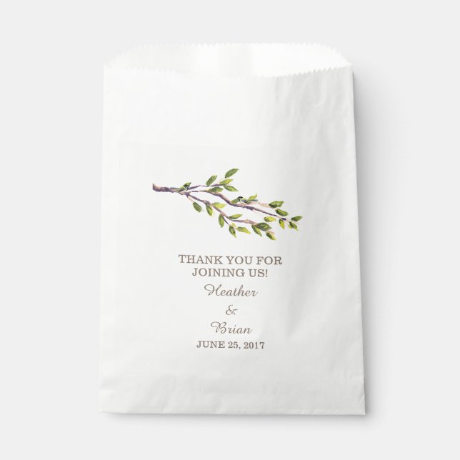 Brushed Branches Wedding Favour Bags (Front)