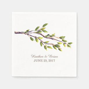 Brushed Branches Wedding Paper Napkins