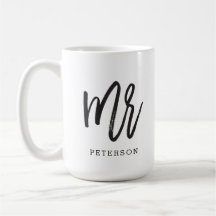 Brushed Calligraphy Mr Wedding Groom Mug