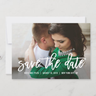 Brushed Calligraphy Wedding Save The Date Card