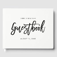 Brushed Charm EDITABLE COLOR Wedding Guest Book