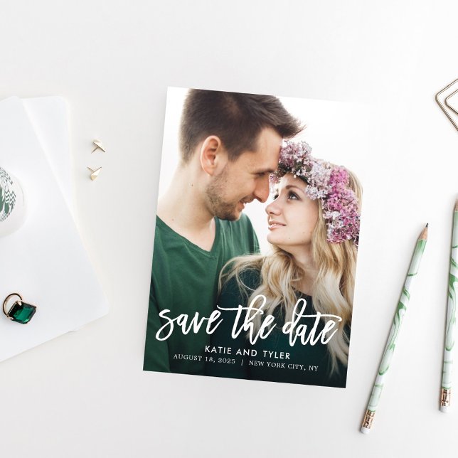 Brushed Charm Editable Colour Save The Date Card (Creator Uploaded)