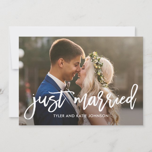 Brushed Charm Editable Colour Wedding Announcement (Front)