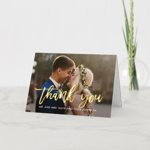 Brushed Charm FOIL Folded Photo Thank You Card