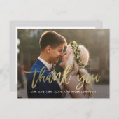 Brushed Charm Wedding Thank You Card Postcard (Front/Back)
