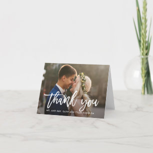 Brushed Charm Wedding Thank You Card White
