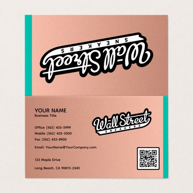 Brushed Copper Business Card Background (Outside Unfolded)