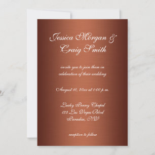 Brushed Copper Dark Ombre Wedding Invitation