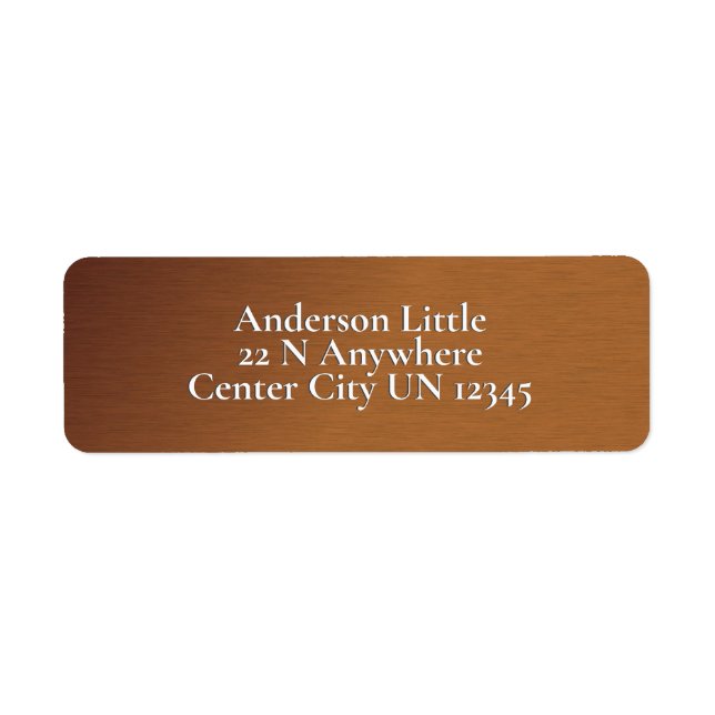 Brushed Copper Look 2 Return Address Label (Front)