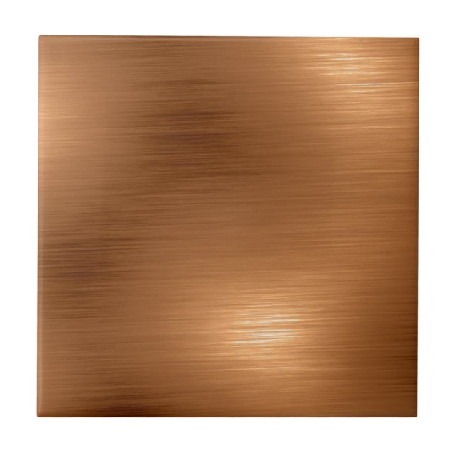 Brushed Copper Look Ceramic Tile (Front)