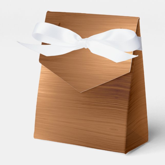 Brushed Copper Look Favour Box (Front Side)