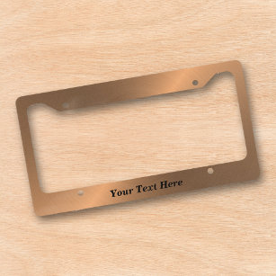Brushed Copper metal Look Metallic Text Licence Plate Frame