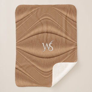 Brushed Copper Monogrammed Sherpa Blanket