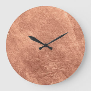 Brushed copper surface, metallic texture. large clock