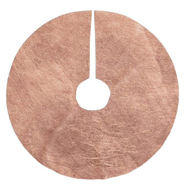 Brushed copper surface, metallic texture. polyester tree skirt (Front)