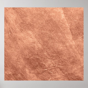 Brushed copper surface, metallic texture. poster
