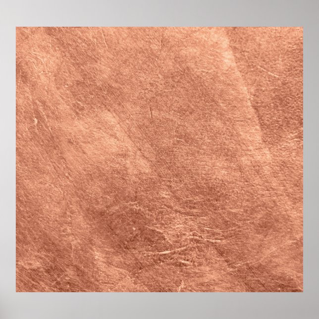 Brushed copper surface, metallic texture. poster (Front)
