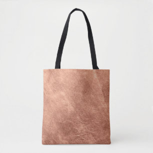 Brushed copper surface, metallic texture. tote bag
